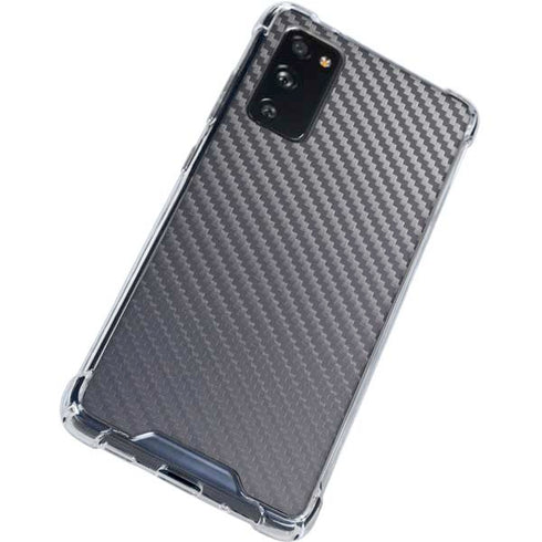 Silver Carbon Fiber Specialty Texture Material Galaxy S20 FE Clear Case